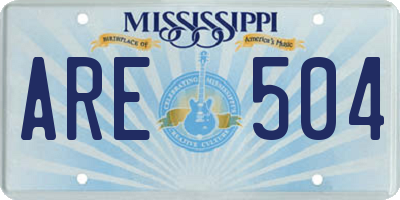 MS license plate ARE504