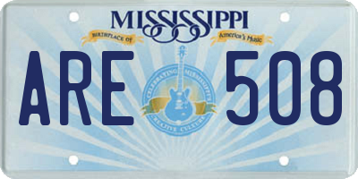 MS license plate ARE508