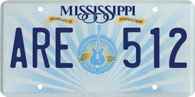 MS license plate ARE512