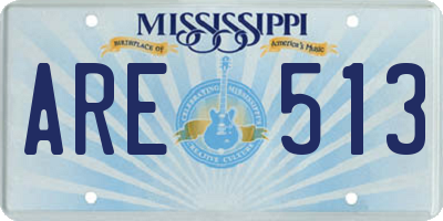 MS license plate ARE513