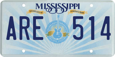 MS license plate ARE514
