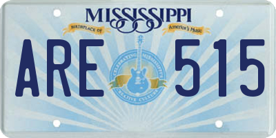 MS license plate ARE515