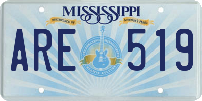 MS license plate ARE519