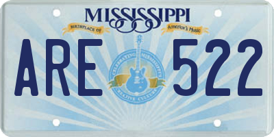 MS license plate ARE522