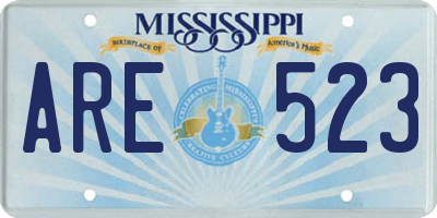 MS license plate ARE523