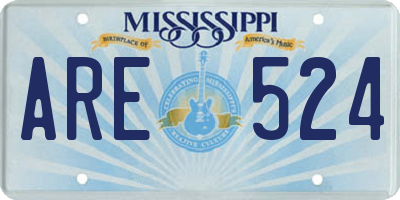 MS license plate ARE524