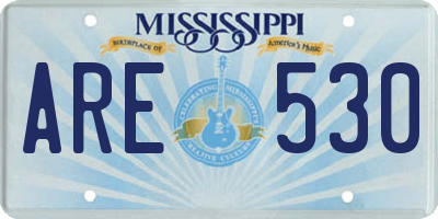 MS license plate ARE530