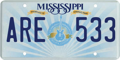 MS license plate ARE533
