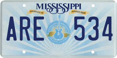 MS license plate ARE534