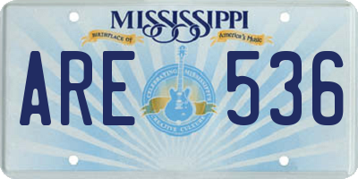 MS license plate ARE536