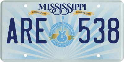MS license plate ARE538