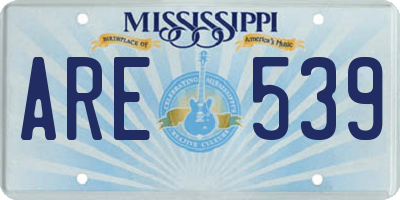 MS license plate ARE539