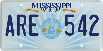 MS license plate ARE542