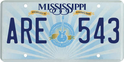 MS license plate ARE543