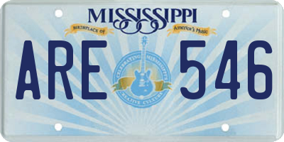 MS license plate ARE546