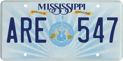 MS license plate ARE547