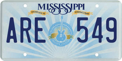 MS license plate ARE549