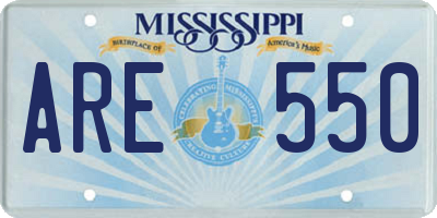 MS license plate ARE550