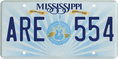 MS license plate ARE554