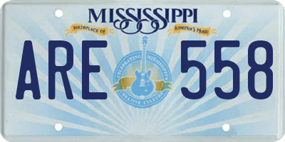 MS license plate ARE558