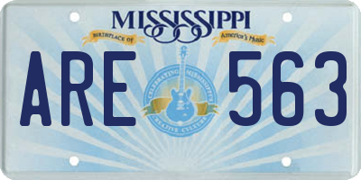 MS license plate ARE563