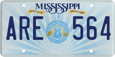 MS license plate ARE564