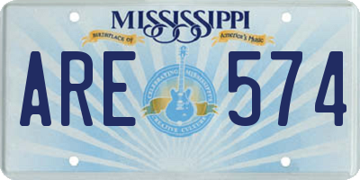 MS license plate ARE574