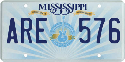 MS license plate ARE576