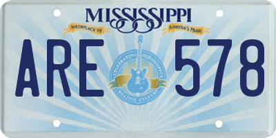 MS license plate ARE578