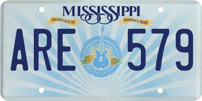 MS license plate ARE579