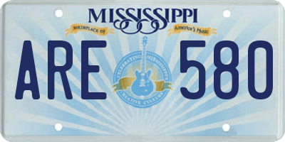 MS license plate ARE580