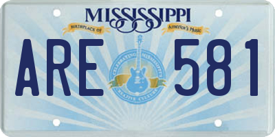 MS license plate ARE581