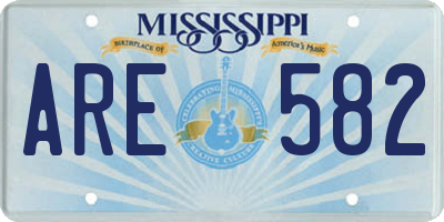 MS license plate ARE582