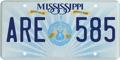 MS license plate ARE585