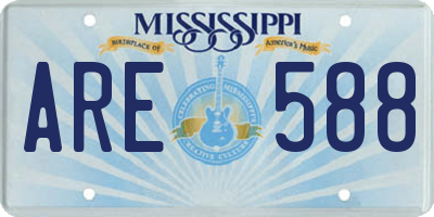 MS license plate ARE588