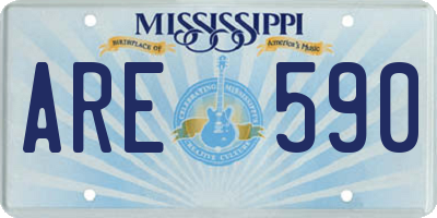 MS license plate ARE590