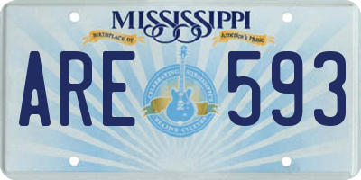 MS license plate ARE593