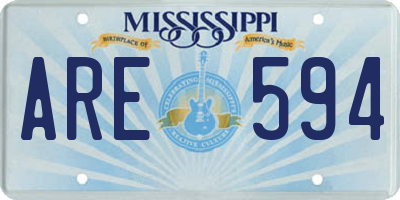 MS license plate ARE594