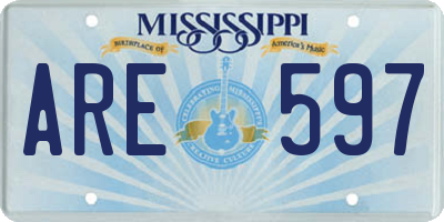 MS license plate ARE597