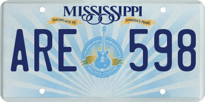MS license plate ARE598