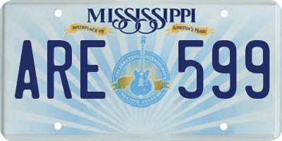 MS license plate ARE599