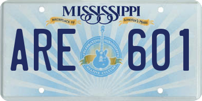 MS license plate ARE601