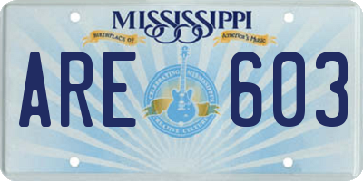 MS license plate ARE603