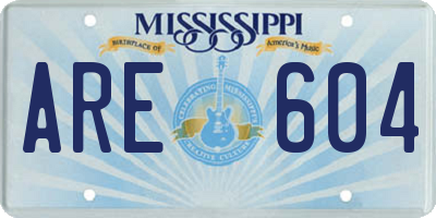 MS license plate ARE604