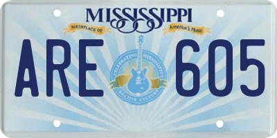 MS license plate ARE605
