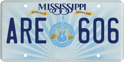 MS license plate ARE606