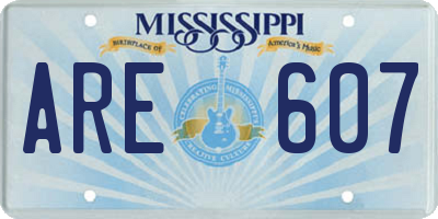 MS license plate ARE607