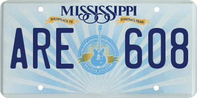 MS license plate ARE608