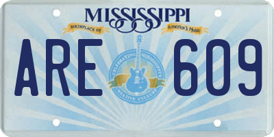 MS license plate ARE609