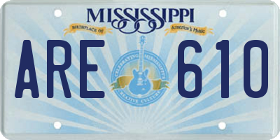 MS license plate ARE610